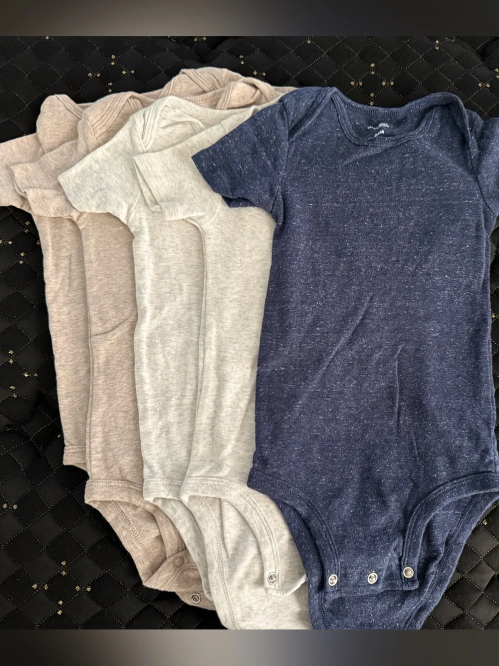 Simple Joy’s by Carter's Navy, Light Gray & Beige Bodysuit Set 24mon